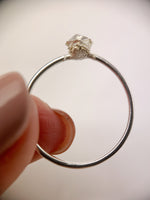 Silver Vertical Herkimer Diamond Ring