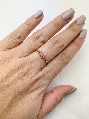 Triple Herkimer Diamond Ring