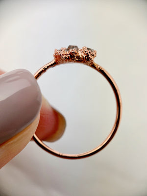 Triple Herkimer Diamond Ring