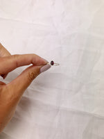 Silver Pear Garnet Ring