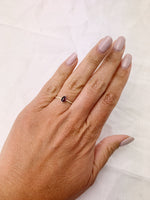 Silver Pear Garnet Ring