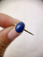 Silver Oval Lapis Ring