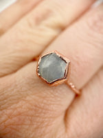 Hexagonal Moonstone Ring