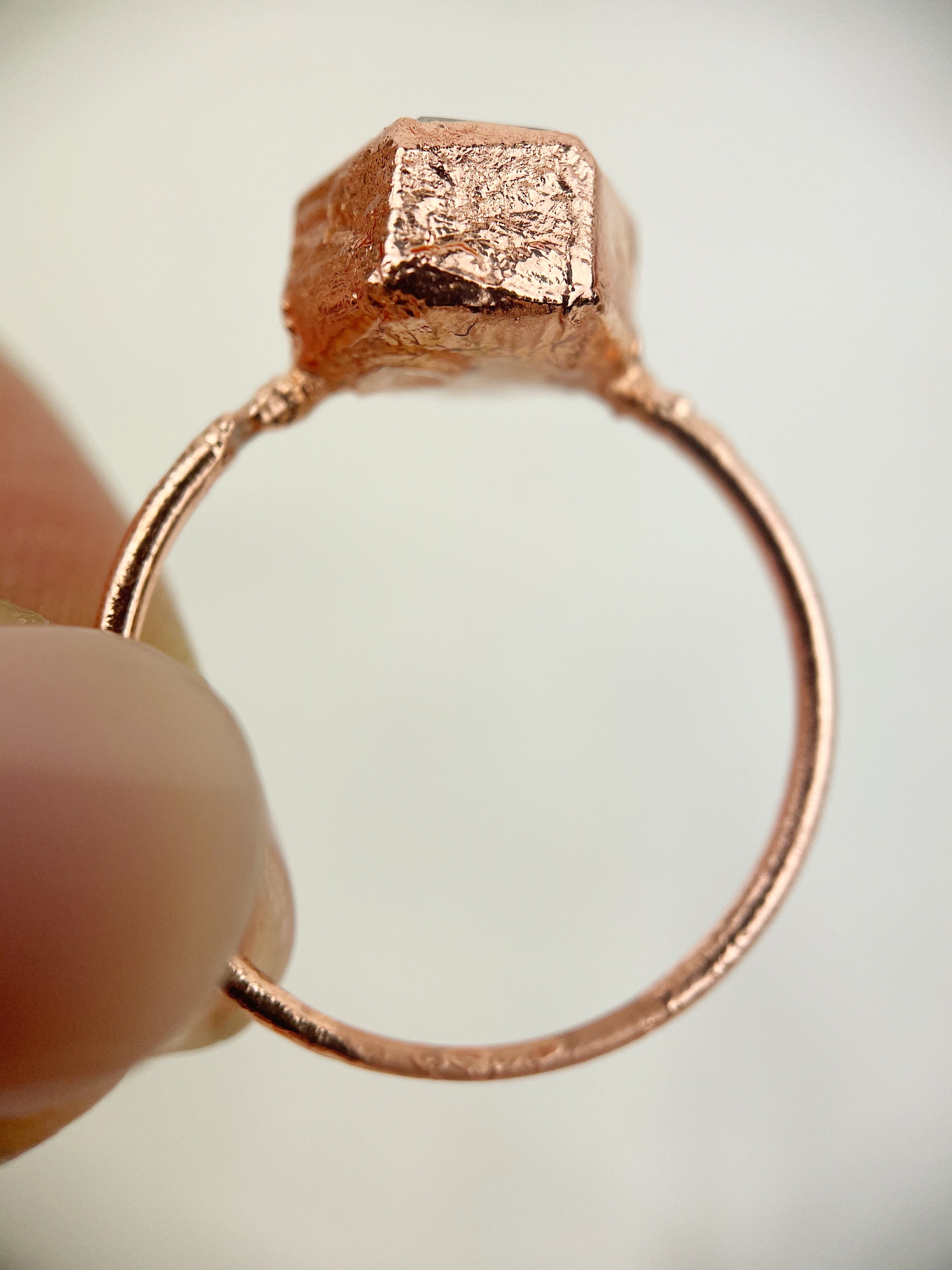 Hexagonal Labradorite Ring