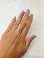 Silver Small Marquise Labradorite Ring