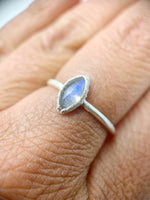 Silver Small Marquise Labradorite Ring