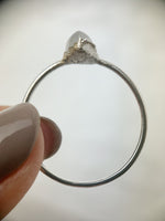 Silver Pear Moonstone Ring