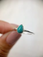 Silver Pear Turquoise Ring