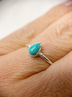 Silver Pear Turquoise Ring