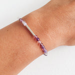 Silver and Purple Fluorite Bracelet